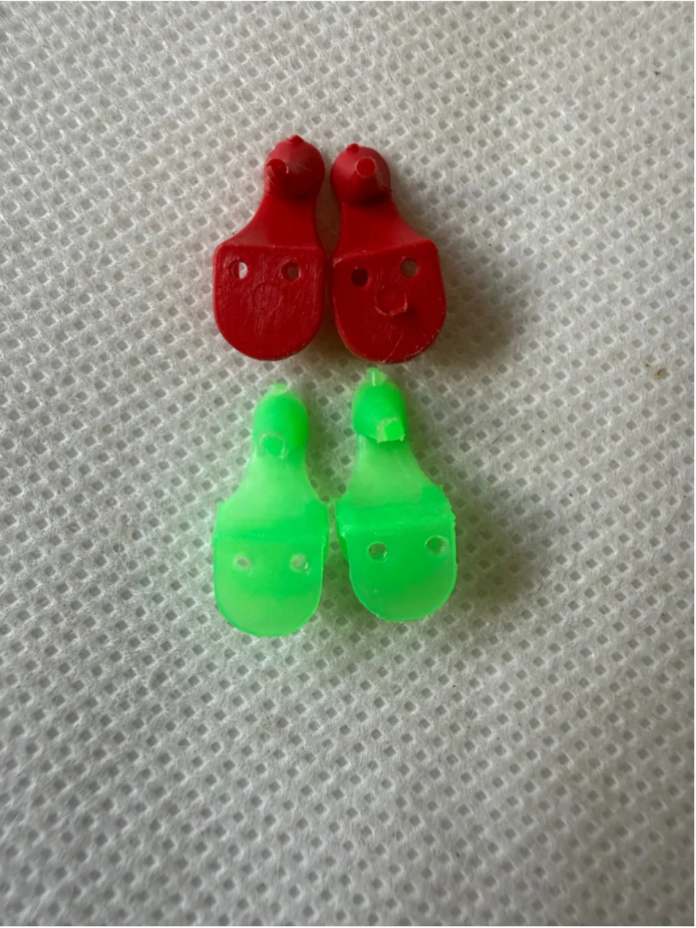 Vintage Barbie and Friends CLONE Heels 2 pairs open toe Red and Green